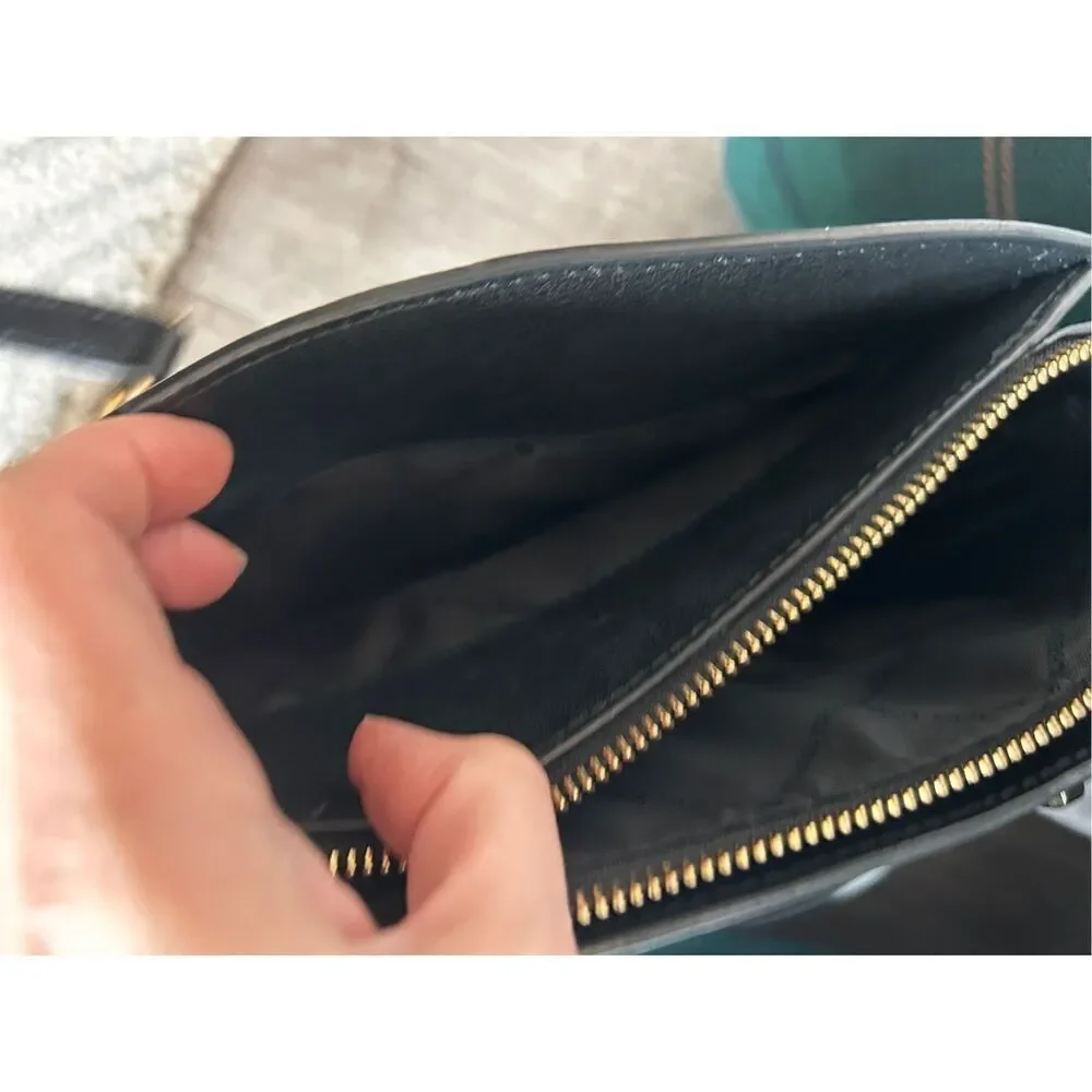 Michael Kors Ellis Satchel Leather Black Crossbody Belt - Picture 6 of 8